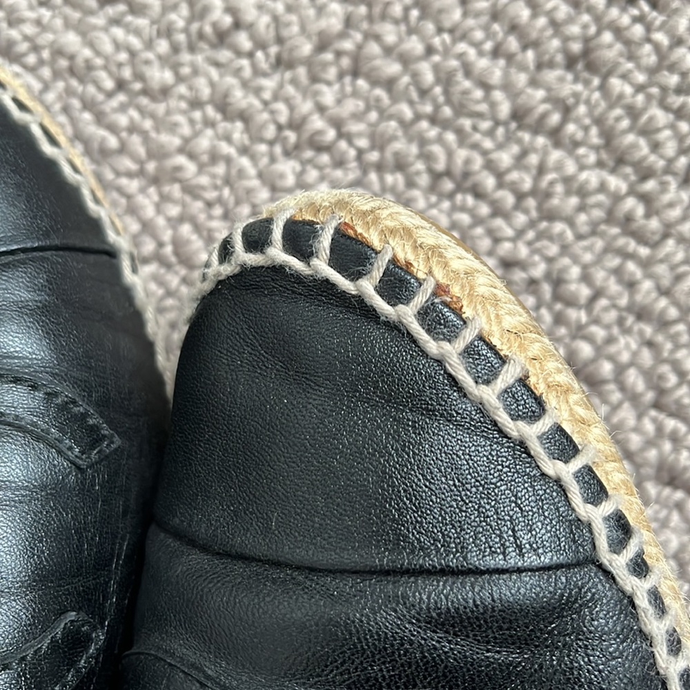 CHANEL Lambskin Espadrille Flats (37) - Black - Picture 9 of 11